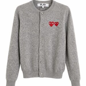 PLAY COMME des GARÇONS Grey 100a%Wool Cardigan – Size L
